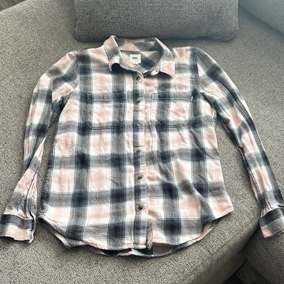 Vans Checkered Flannel Shirt in Pink and Gray - Picture 1 of 3
